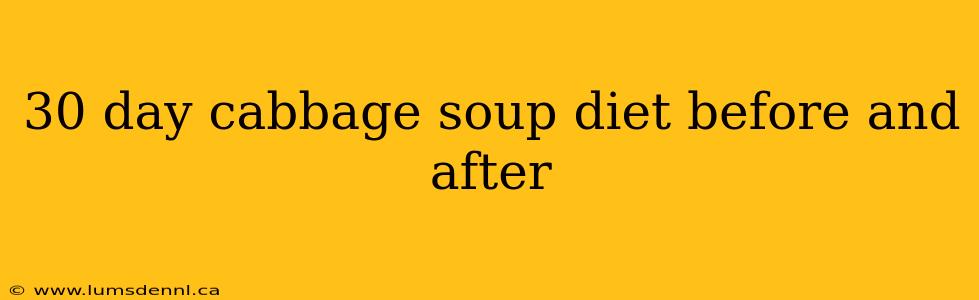 30 day cabbage soup diet before and after