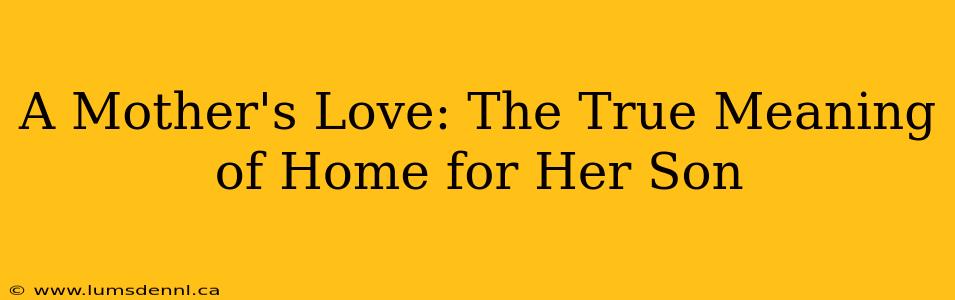 A Mother's Love: The True Meaning of Home for Her Son