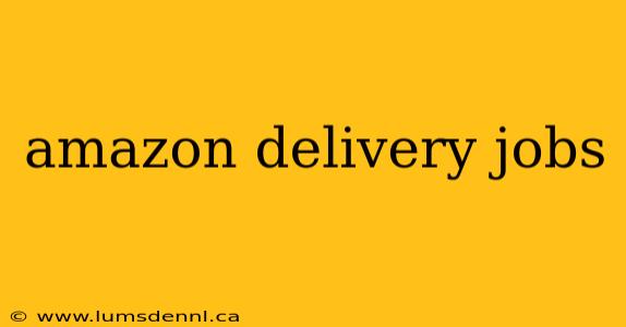 amazon delivery jobs