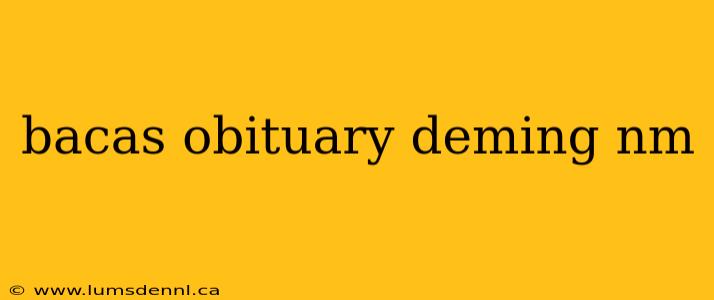 bacas obituary deming nm