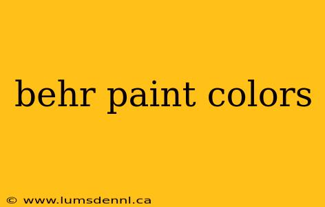 behr paint colors