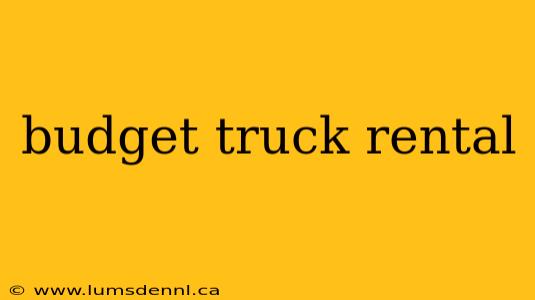 budget truck rental