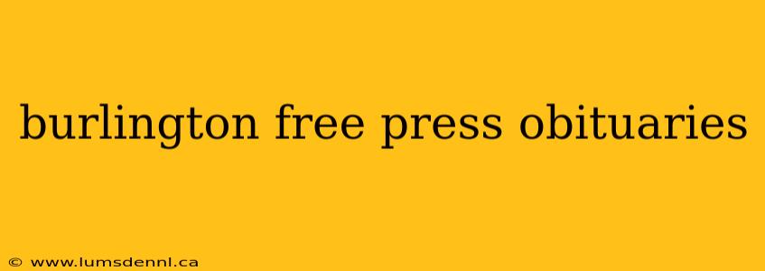 burlington free press obituaries