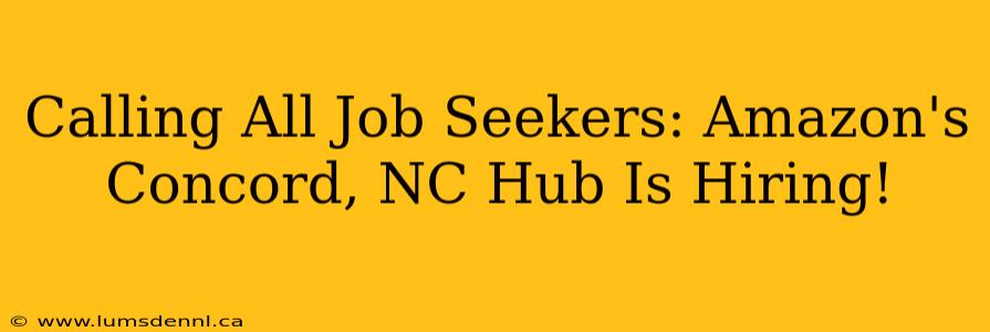 Calling All Job Seekers: Amazon's Concord, NC Hub Is Hiring!
