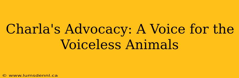 Charla's Advocacy: A Voice for the Voiceless Animals