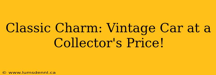 Classic Charm: Vintage Car at a Collector's Price!