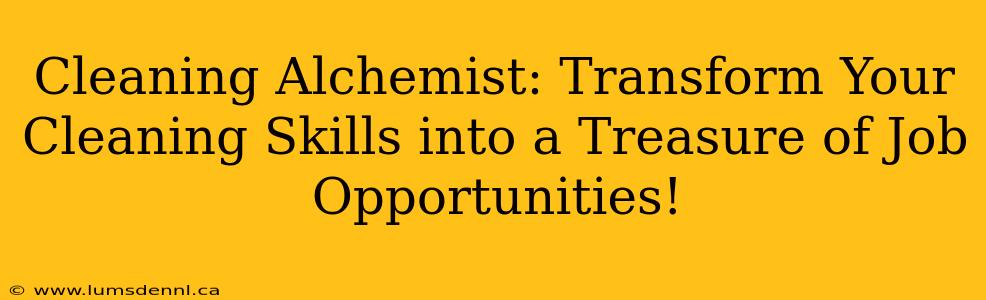 Cleaning Alchemist: Transform Your Cleaning Skills into a Treasure of Job Opportunities!