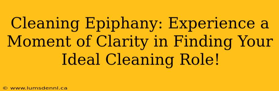 Cleaning Epiphany: Experience a Moment of Clarity in Finding Your Ideal Cleaning Role!