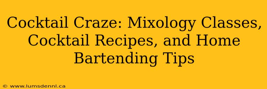 Cocktail Craze: Mixology Classes, Cocktail Recipes, and Home Bartending Tips