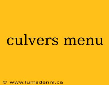 culvers menu