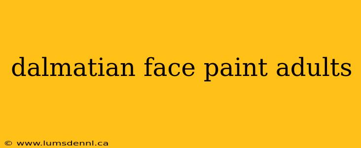dalmatian face paint adults