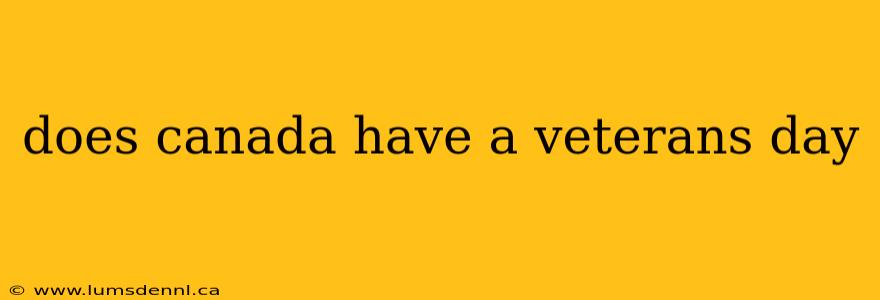 does canada have a veterans day