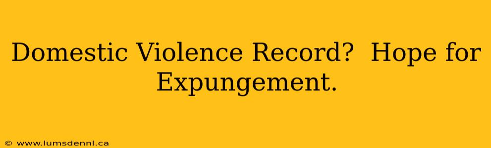 Domestic Violence Record?  Hope for Expungement.