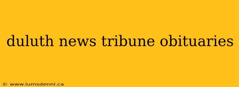 duluth news tribune obituaries