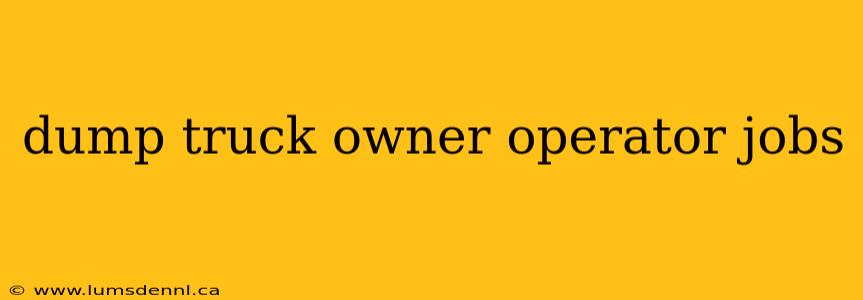 dump truck owner operator jobs