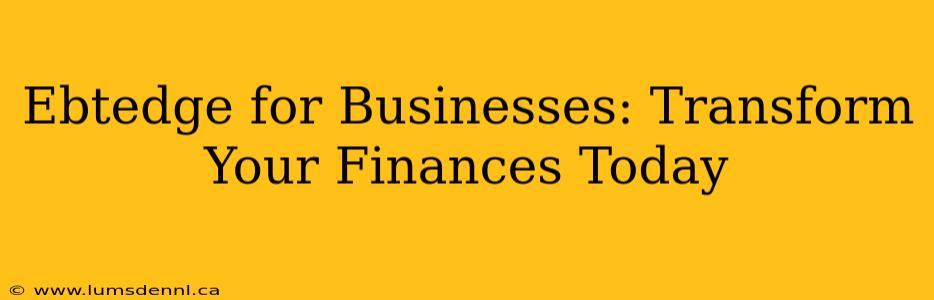 Ebtedge for Businesses: Transform Your Finances Today