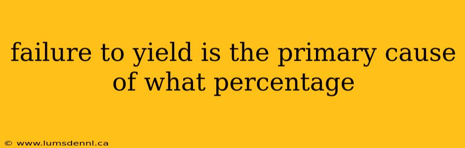 failure to yield is the primary cause of what percentage