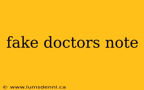 fake doctors note