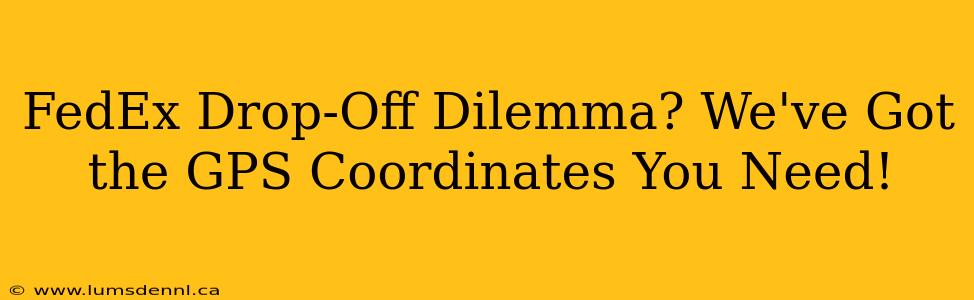 FedEx Drop-Off Dilemma? We've Got the GPS Coordinates You Need!