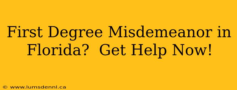 First Degree Misdemeanor in Florida?  Get Help Now!