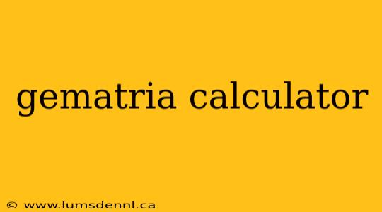 gematria calculator