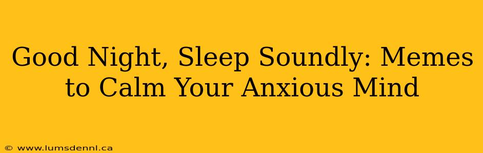 Good Night, Sleep Soundly: Memes to Calm Your Anxious Mind