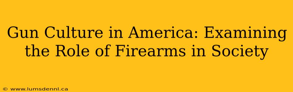 Gun Culture in America: Examining the Role of Firearms in Society