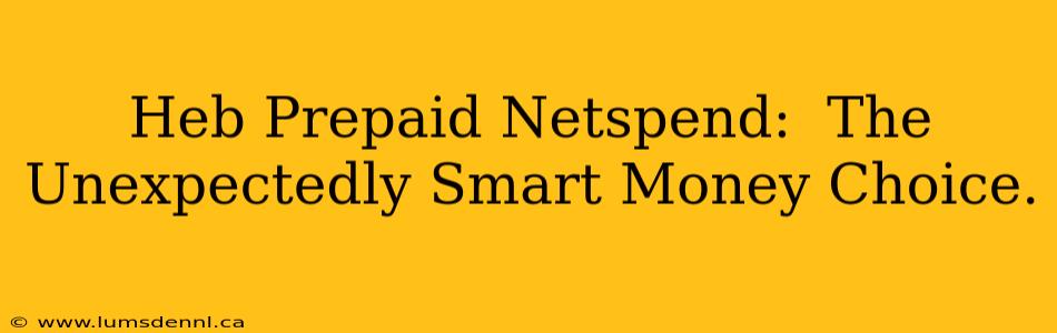 Heb Prepaid Netspend:  The Unexpectedly Smart Money Choice.