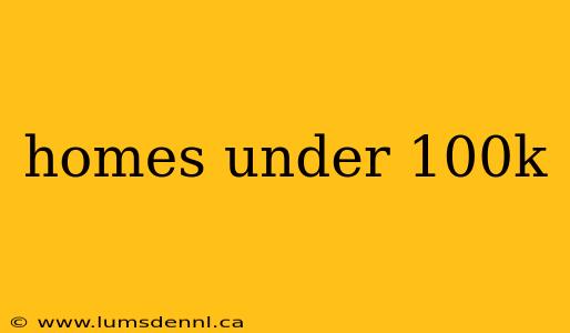homes under 100k
