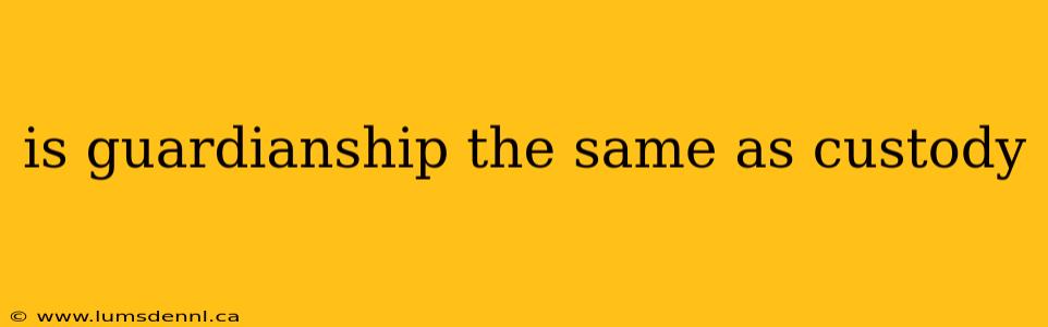 is guardianship the same as custody