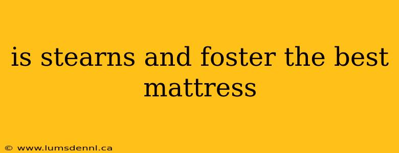 is stearns and foster the best mattress