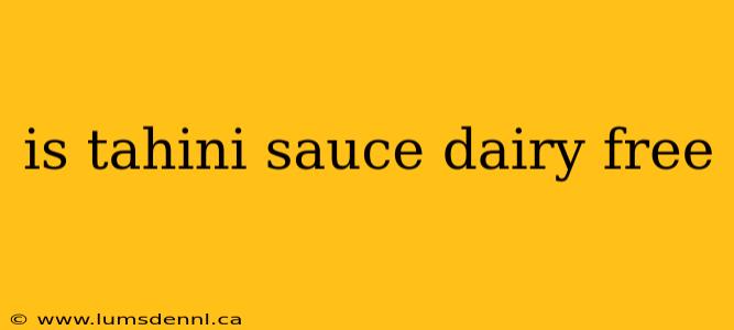 is tahini sauce dairy free
