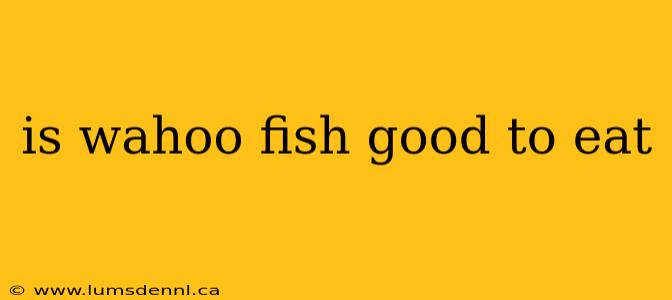 is wahoo fish good to eat