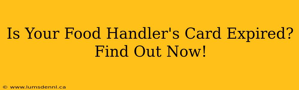 Is Your Food Handler's Card Expired?  Find Out Now!