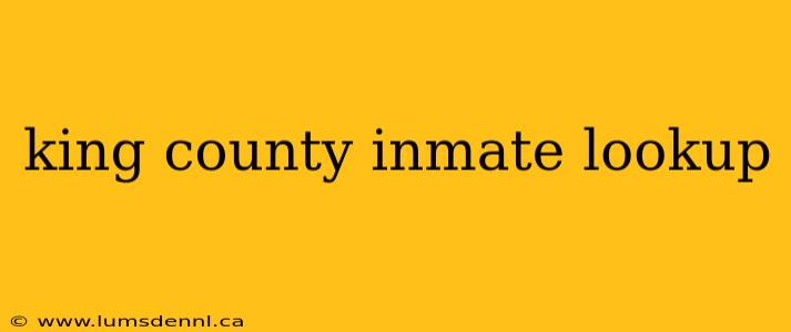 king county inmate lookup