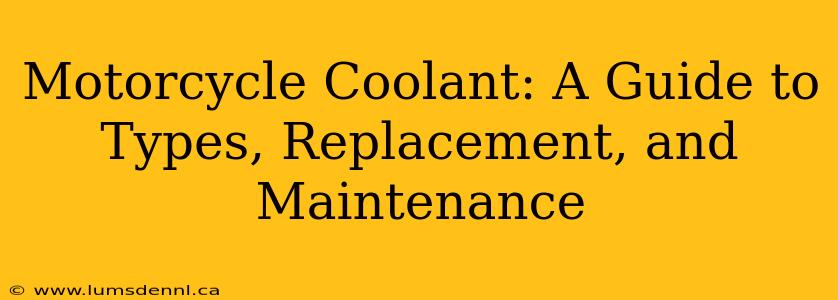 Motorcycle Coolant: A Guide to Types, Replacement, and Maintenance