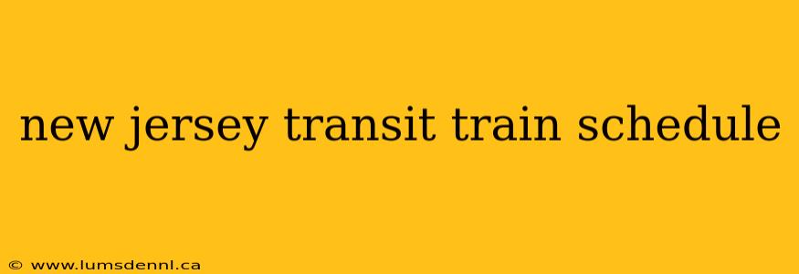 new jersey transit train schedule