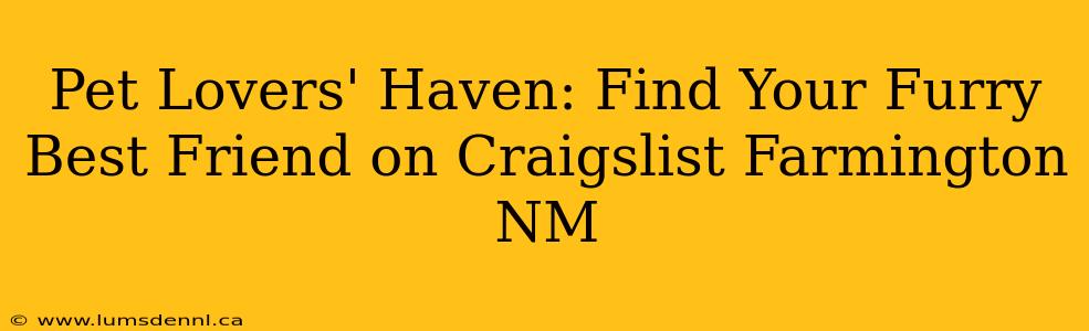 Pet Lovers' Haven: Find Your Furry Best Friend on Craigslist Farmington NM