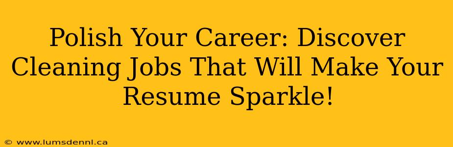 Polish Your Career: Discover Cleaning Jobs That Will Make Your Resume Sparkle!