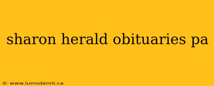 sharon herald obituaries pa