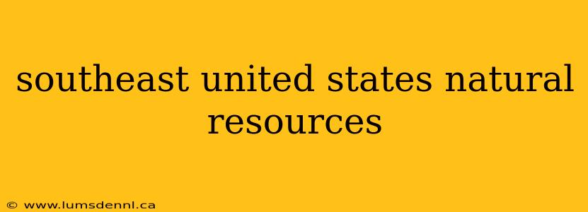 southeast united states natural resources