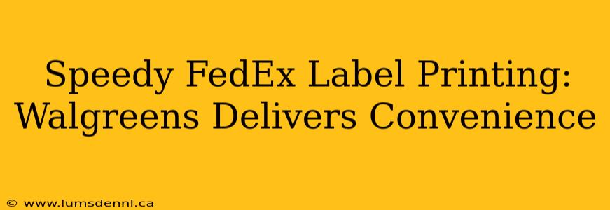 Speedy FedEx Label Printing: Walgreens Delivers Convenience