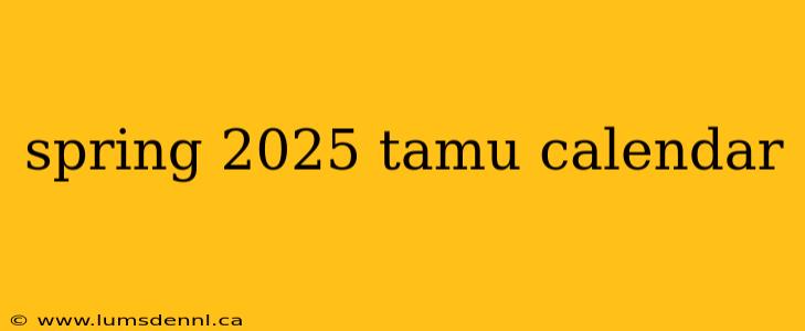 spring 2025 tamu calendar