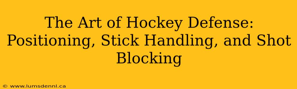 The Art of Hockey Defense: Positioning, Stick Handling, and Shot Blocking