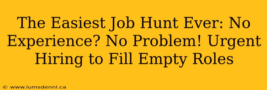 The Easiest Job Hunt Ever: No Experience? No Problem! Urgent Hiring to Fill Empty Roles