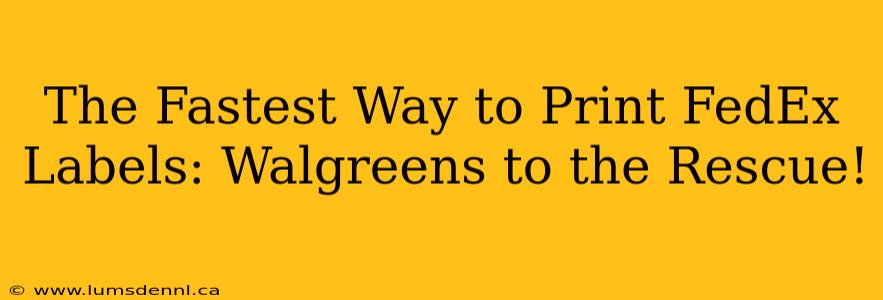 The Fastest Way to Print FedEx Labels: Walgreens to the Rescue!