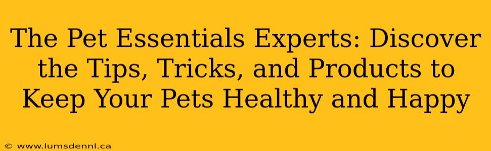 The Pet Essentials Experts: Discover the Tips, Tricks, and Products to Keep Your Pets Healthy and Happy