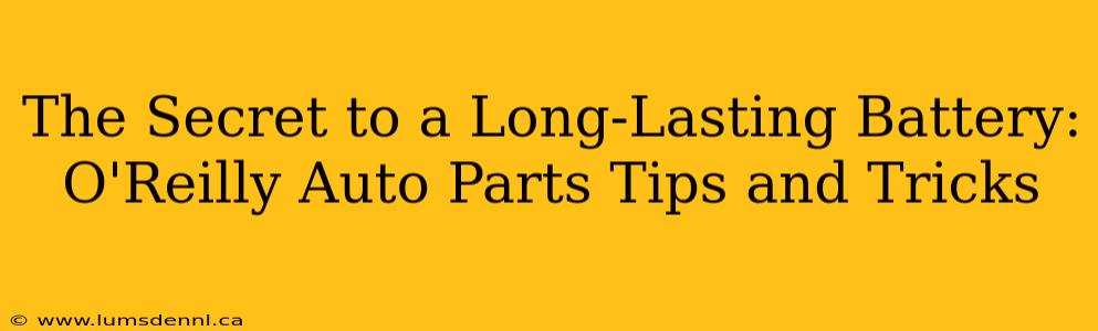 The Secret to a Long-Lasting Battery: O'Reilly Auto Parts Tips and Tricks