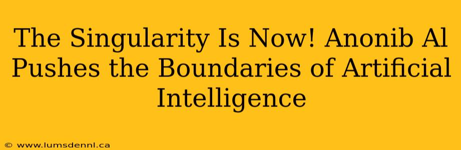 The Singularity Is Now! Anonib Al Pushes the Boundaries of Artificial Intelligence