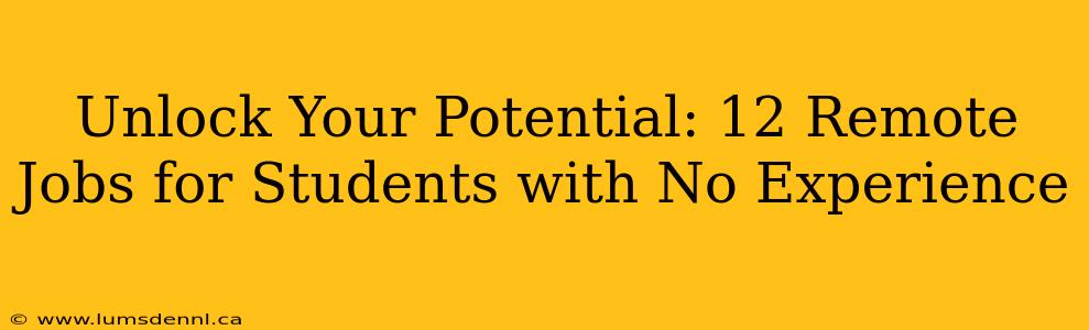 Unlock Your Potential: 12 Remote Jobs for Students with No Experience